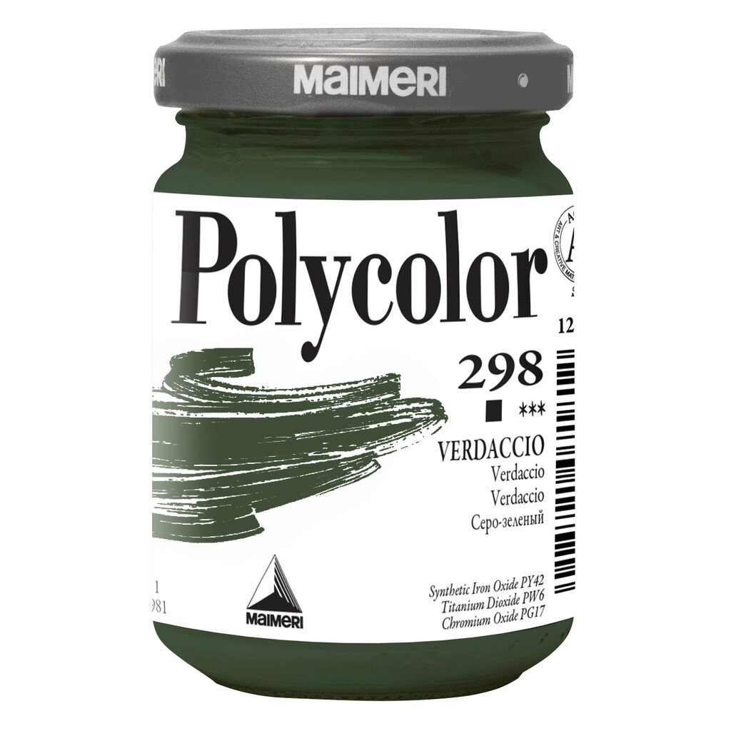 Colore vinilico Maimeri Polycolor: verdaccio, 140 ml