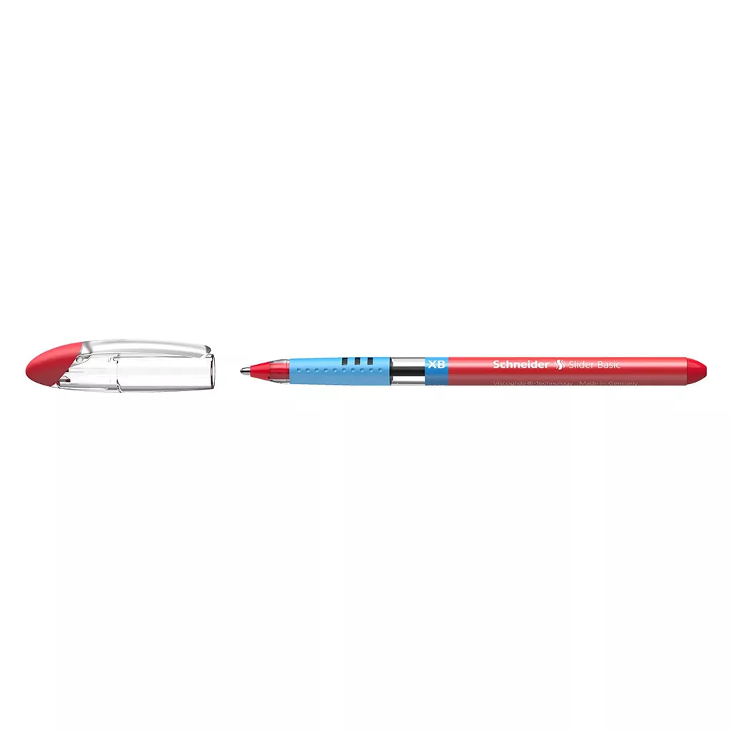 Penna Schneider Slider Basic: rosso, extra largo, ast. da 10 pz.