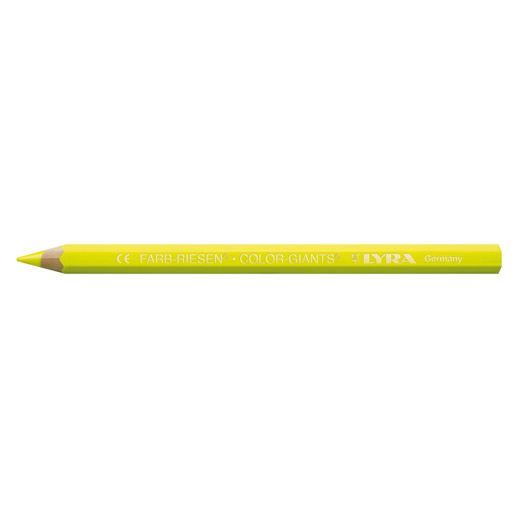 Pastello a matita Lyra Color Giants: confezione con 12 pz., mina giallo fluo