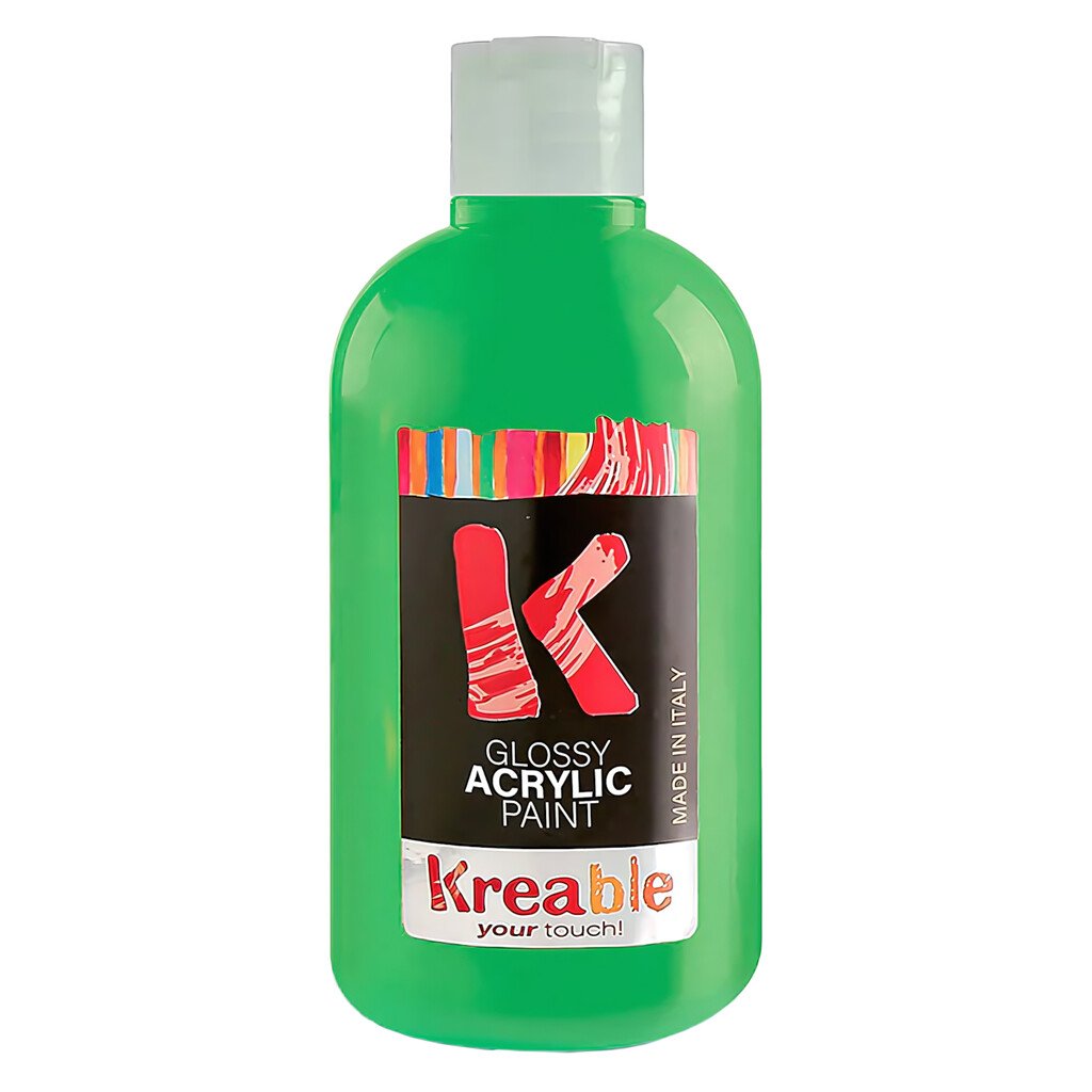 Colore acrilico Toy Color Kreable: verde chiaro, effetto lucido, 500 ml, in flacone - immagine 2