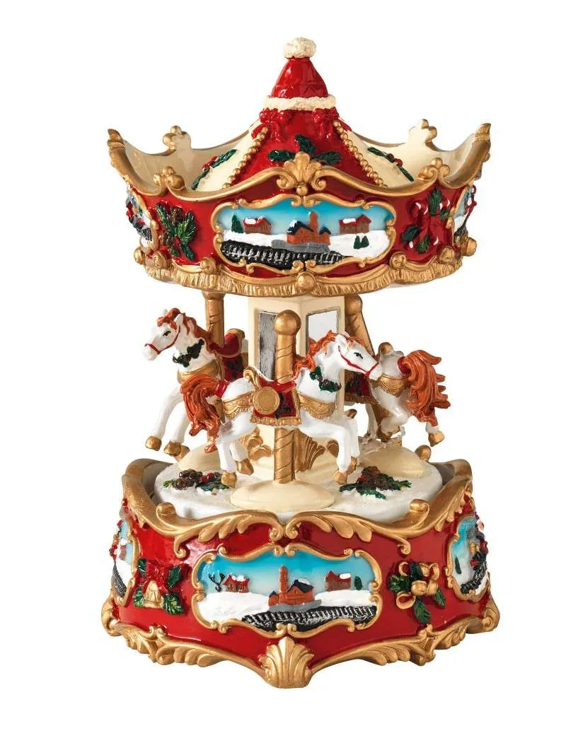 CARILLON GIOSTRA IN MOVIMENTO RESIna 16cm - immagine 2