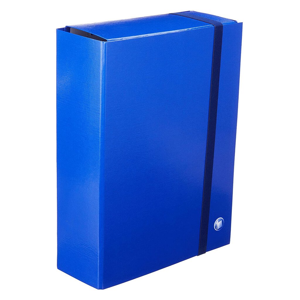 Cartella Porta progetti Arca Just: 25 X 35 cm, dorso 10 cm, chiusura con elastico piatto, blu - immagine 2