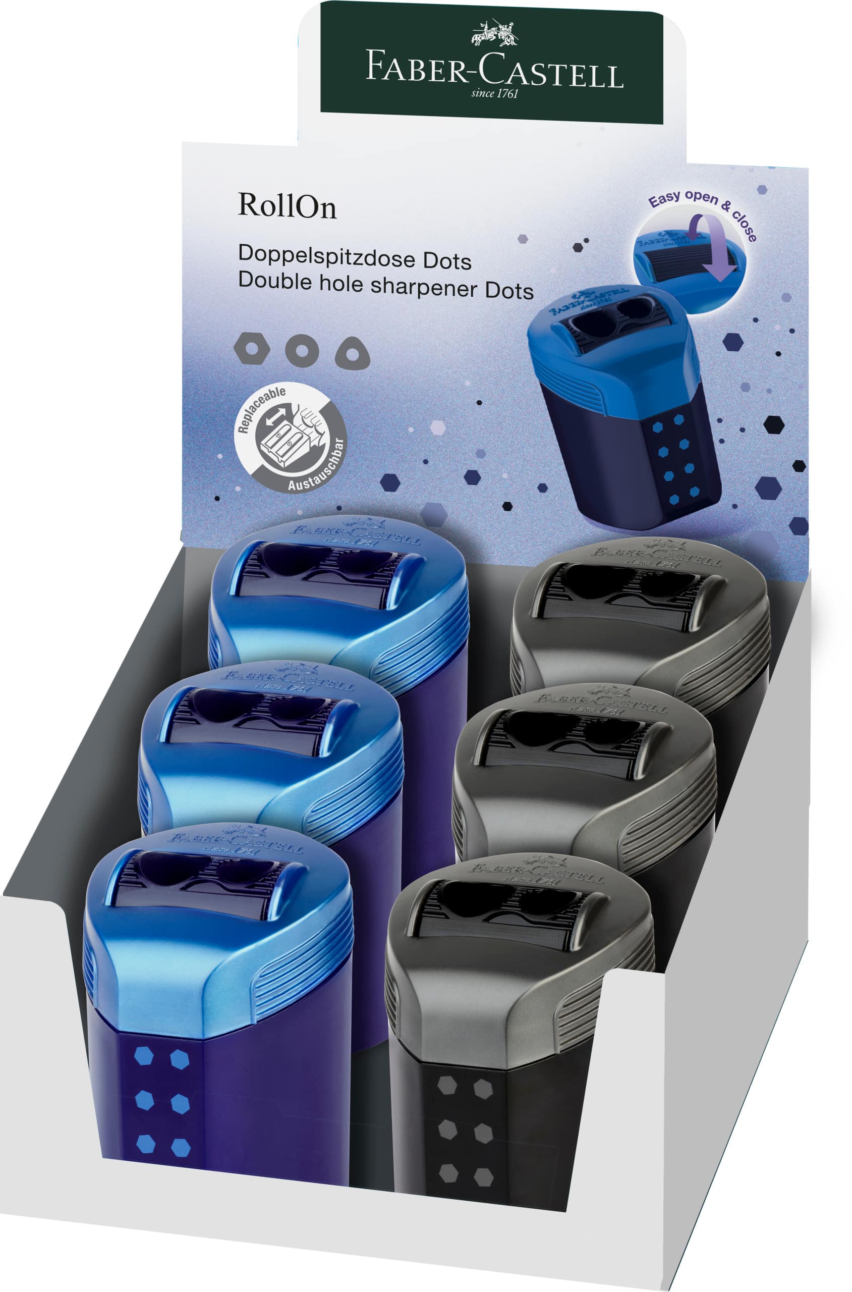 FABER-CASTELL doppio temperino 183910 RollOn Dots smistato - immagine 2