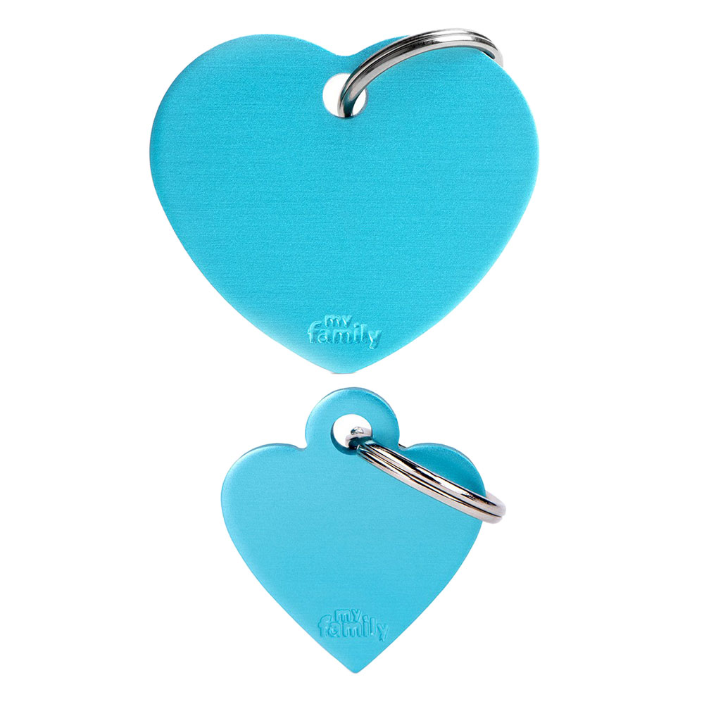 Medaglietta Basic Cuore Azzurro in Alluminio personalizzata - immagine 2