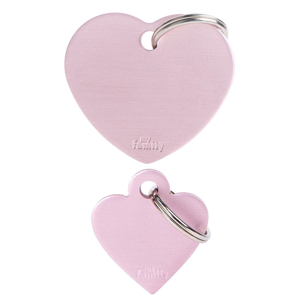 Medaglietta Basic Cuore Rosa in Alluminio personalizzata - immagine 2