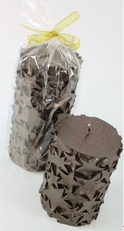 Candela magiche stelle 7,5×7,5x12cm - immagine 3