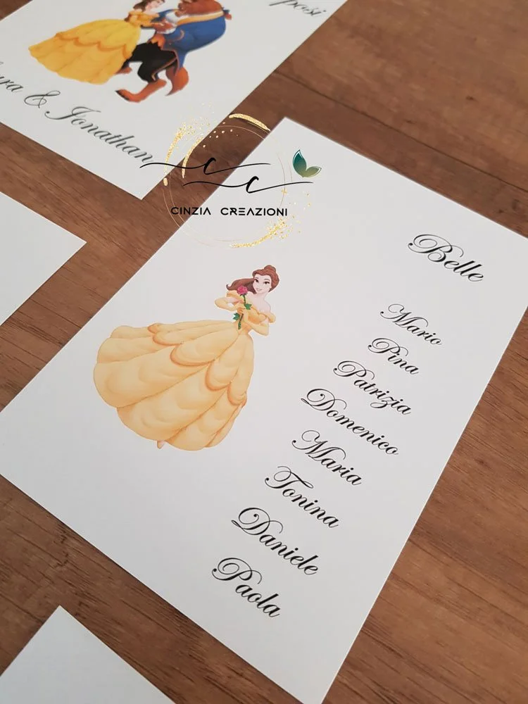 cartellini tableaux nozze la bella e la bestia - immagine 3
