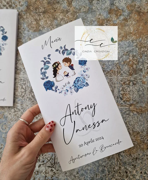 menu matrimonio rose blu - immagine 2