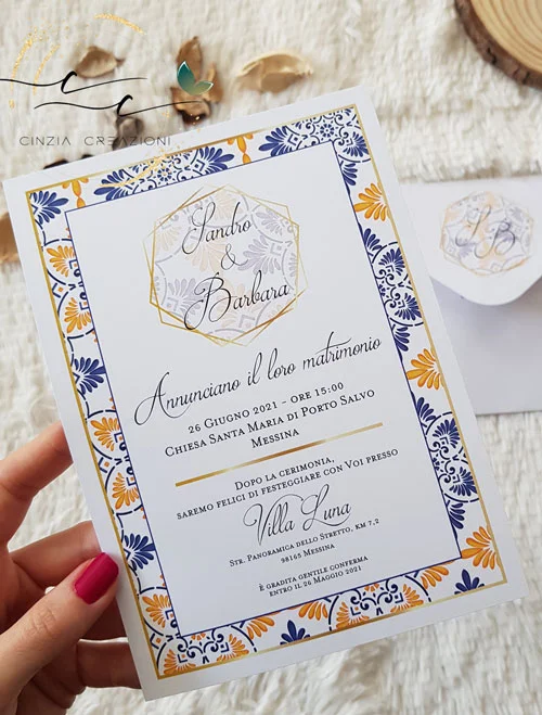 partecipazioni matrimonio maioliche - immagine 2