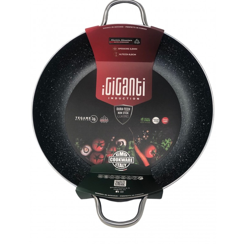 TEGAME 2manici INOX 36cm GIGANTI INDUCTION - immagine 2