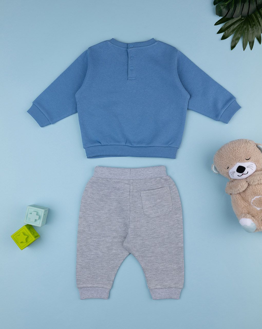 Jogger bimbo blu/grigio orsetti - immagine 3