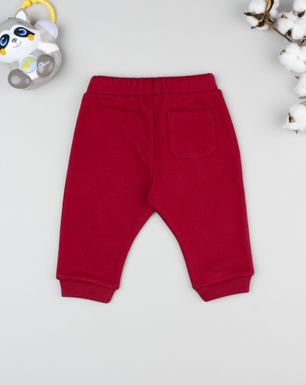 Pantalone bimbo bordeaux con stampa - immagine 3