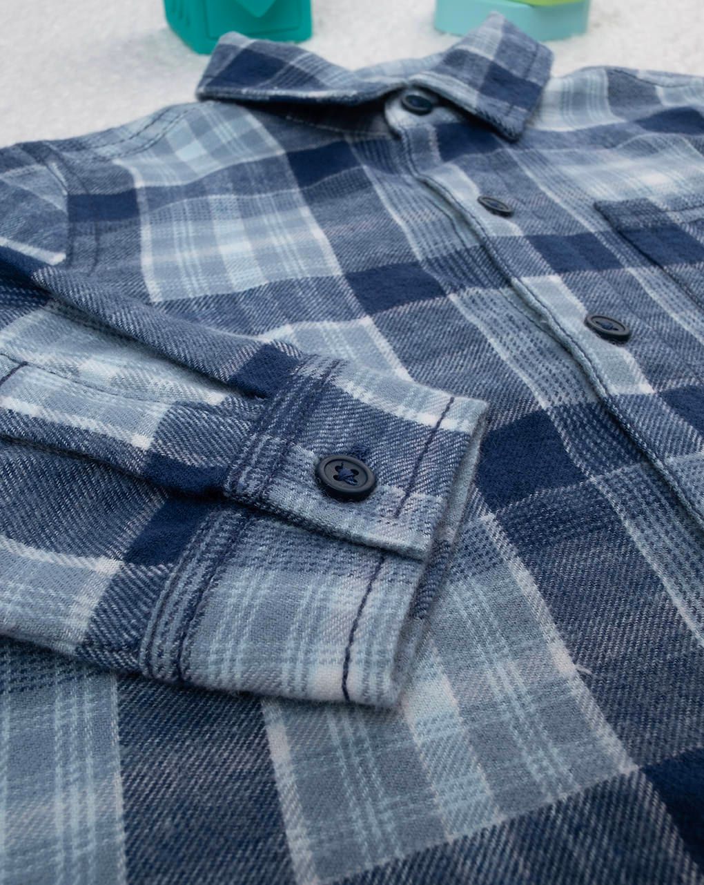 Camicia flanella bimbo blu - immagine 5