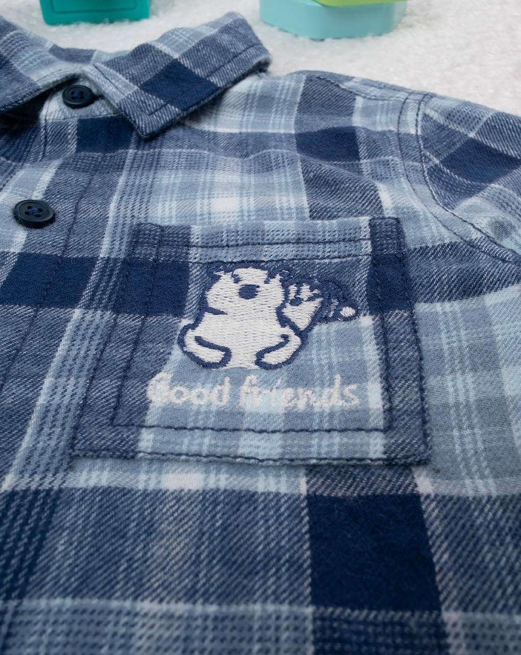 Camicia flanella bimbo blu - immagine 6