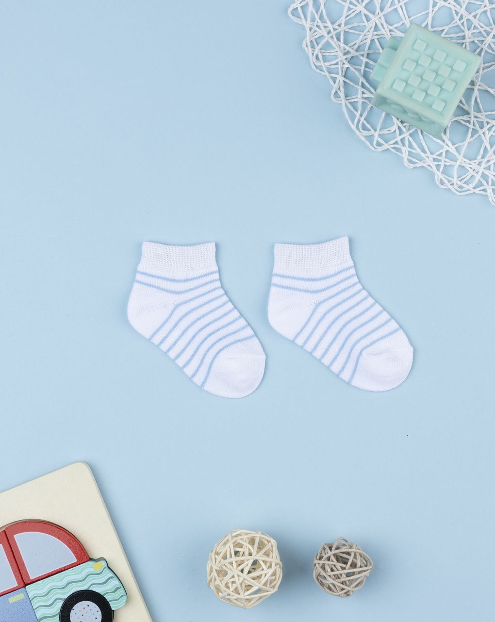 Calze bimbo azzurro/bianco - immagine 2
