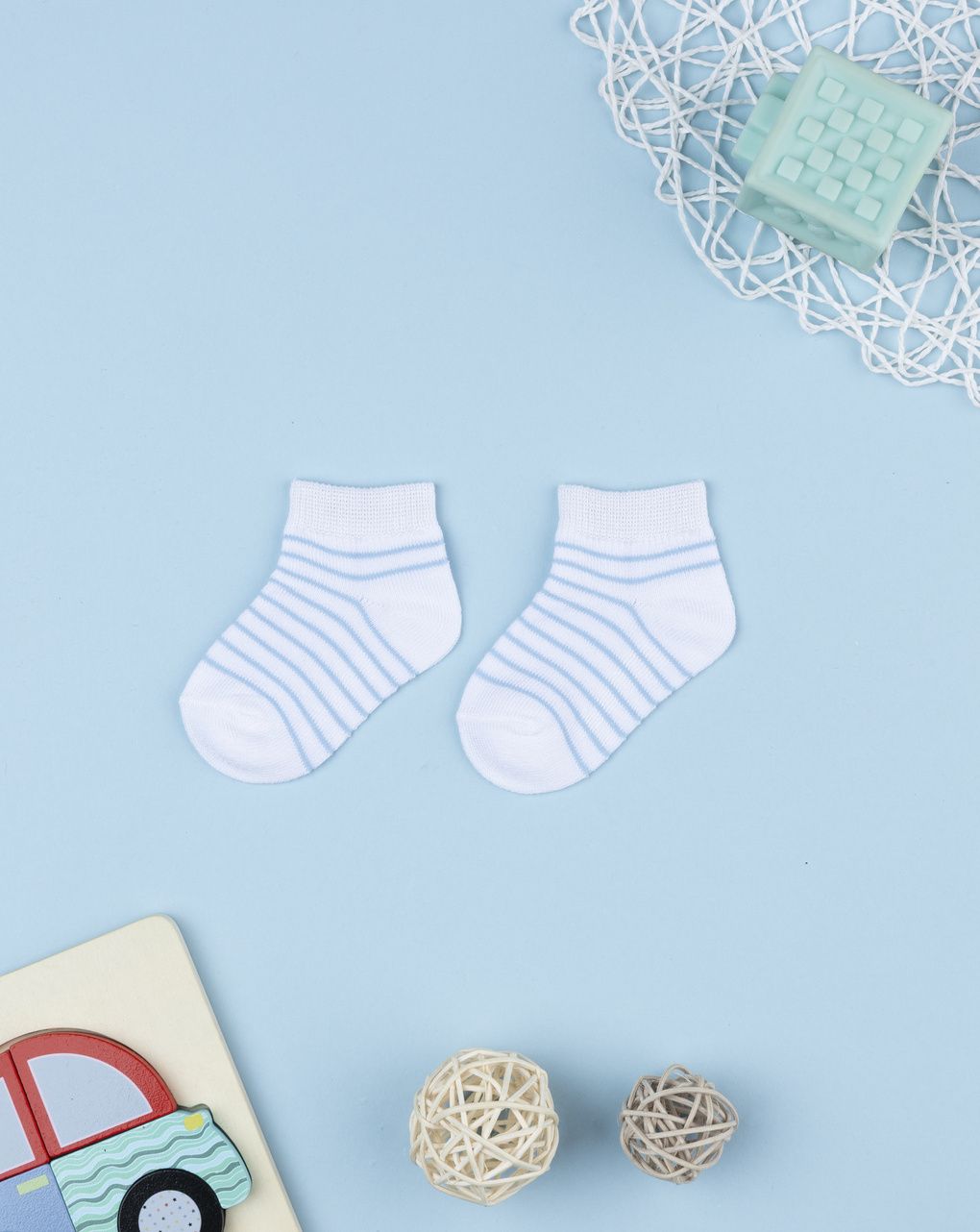 Calze bimbo azzurro/bianco - immagine 3