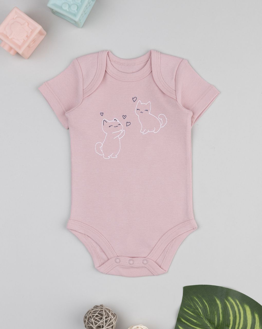 Body bimba costina rosa gattini - immagine 2