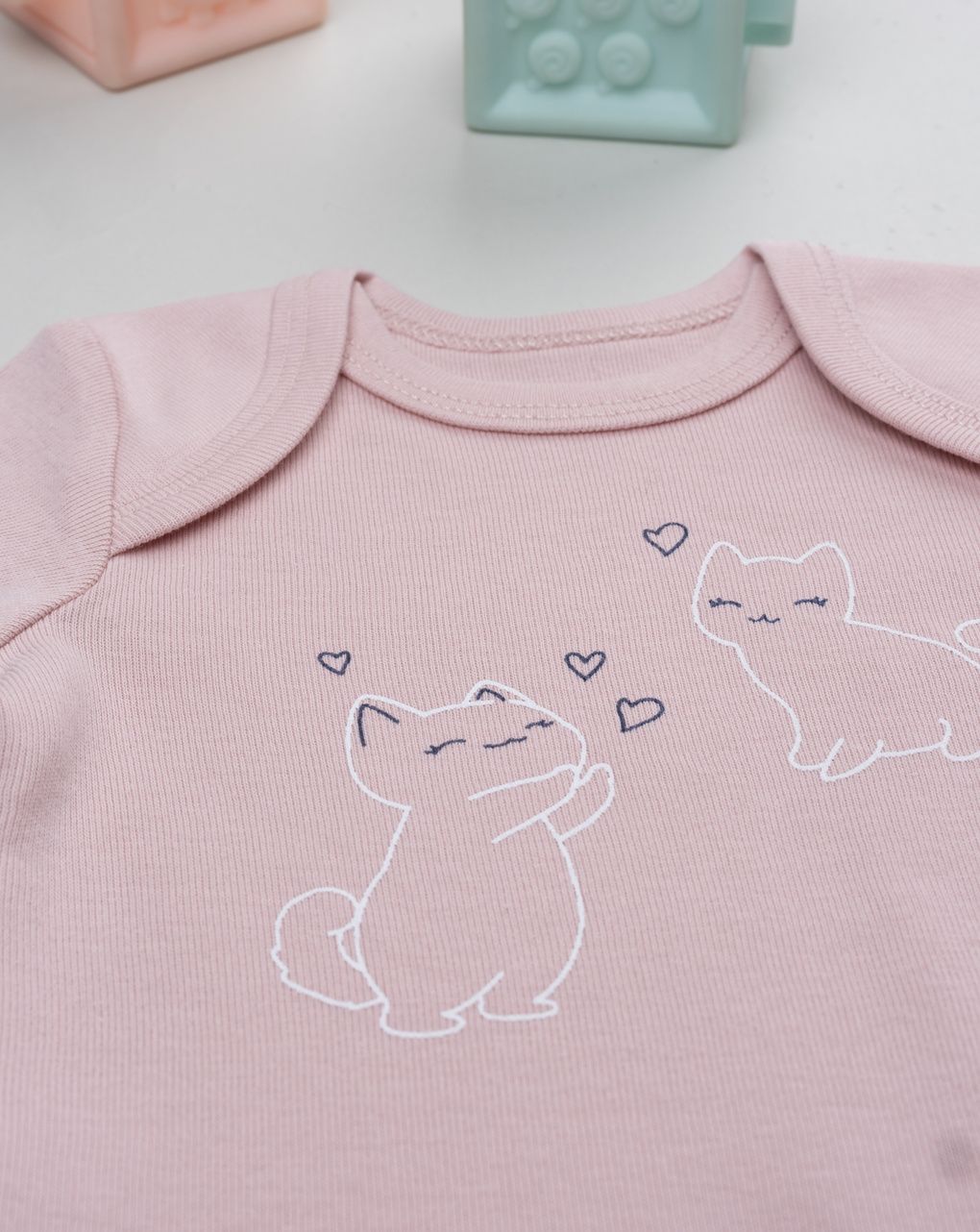 Body bimba costina rosa gattini - immagine 4