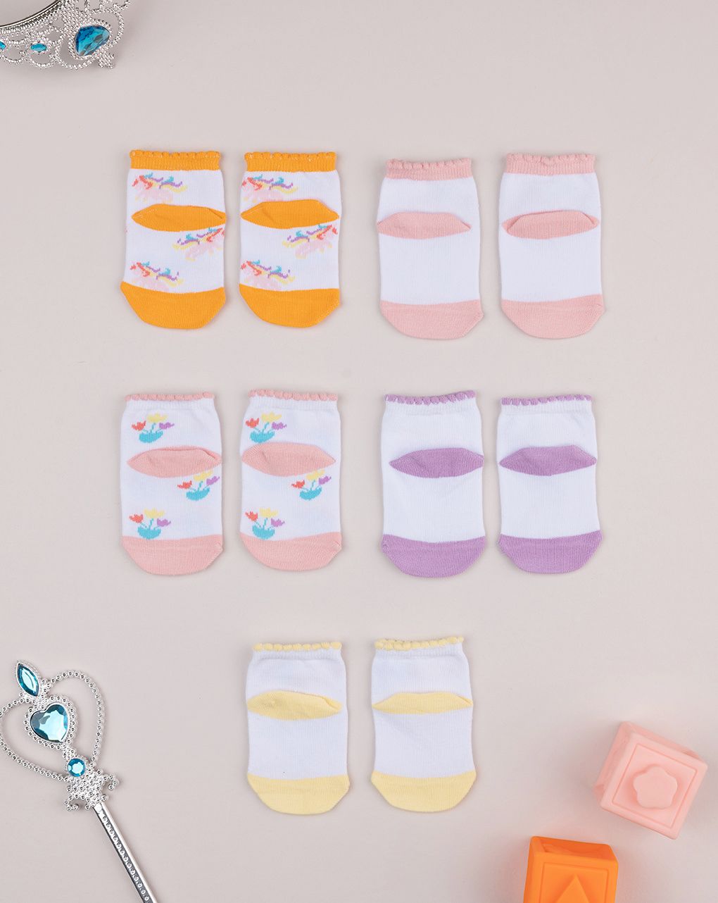 Pack 5 calze corte bimba unicorni - immagine 3