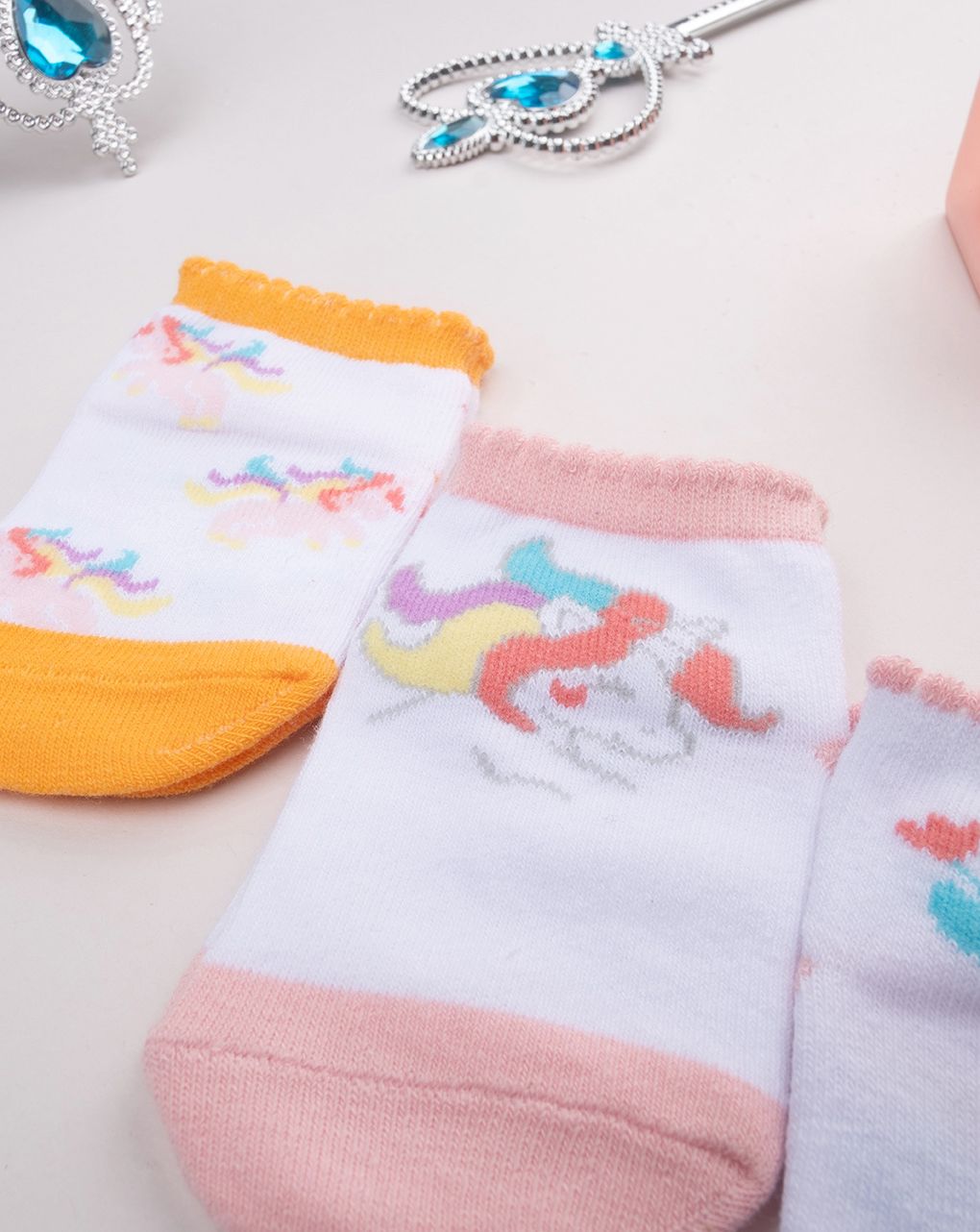 Pack 5 calze corte bimba unicorni - immagine 4
