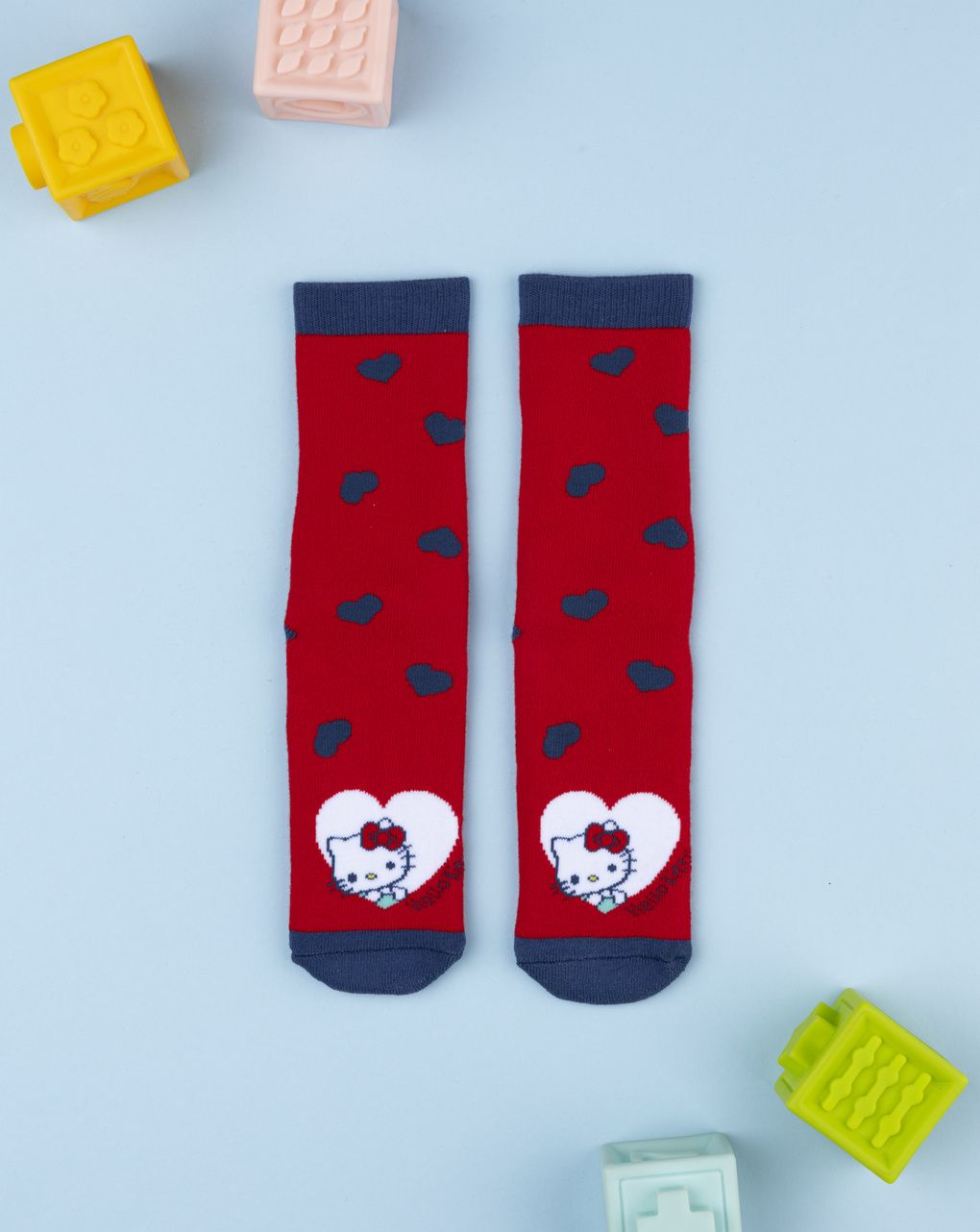 Calze antiscivolo rosse bambina hello kitty - immagine 2