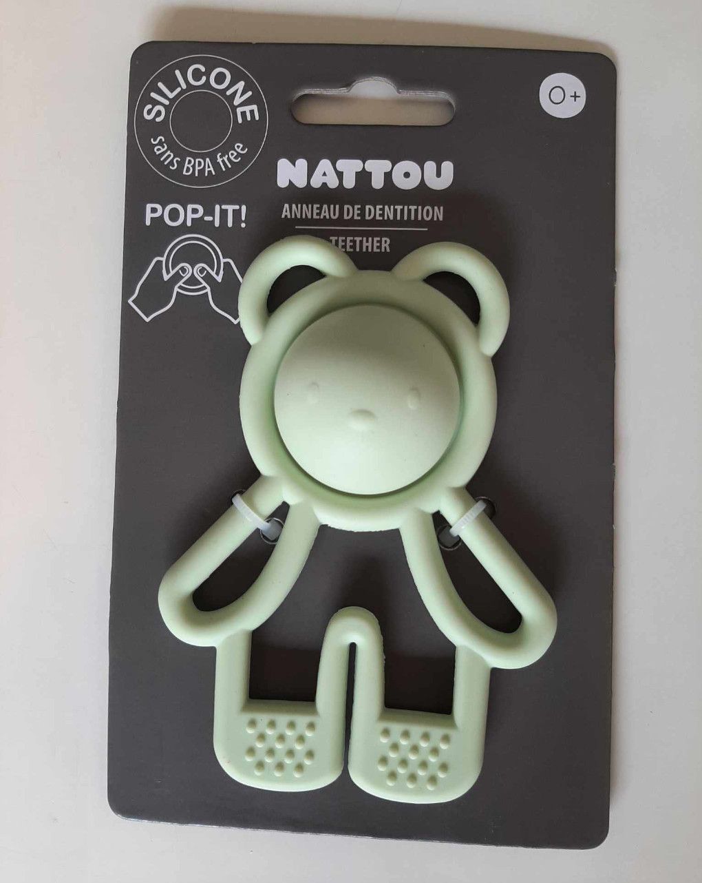Sonaglio dentizione pop-it in silicone verde – nattou - immagine 5