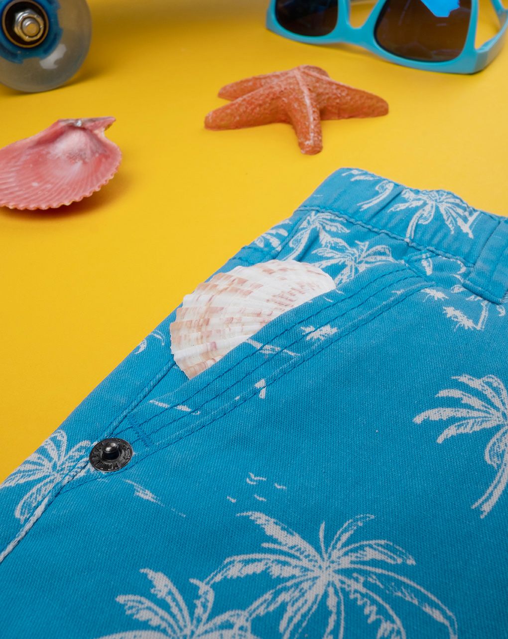 Bermuda azzurro bimbo twill allover - immagine 5