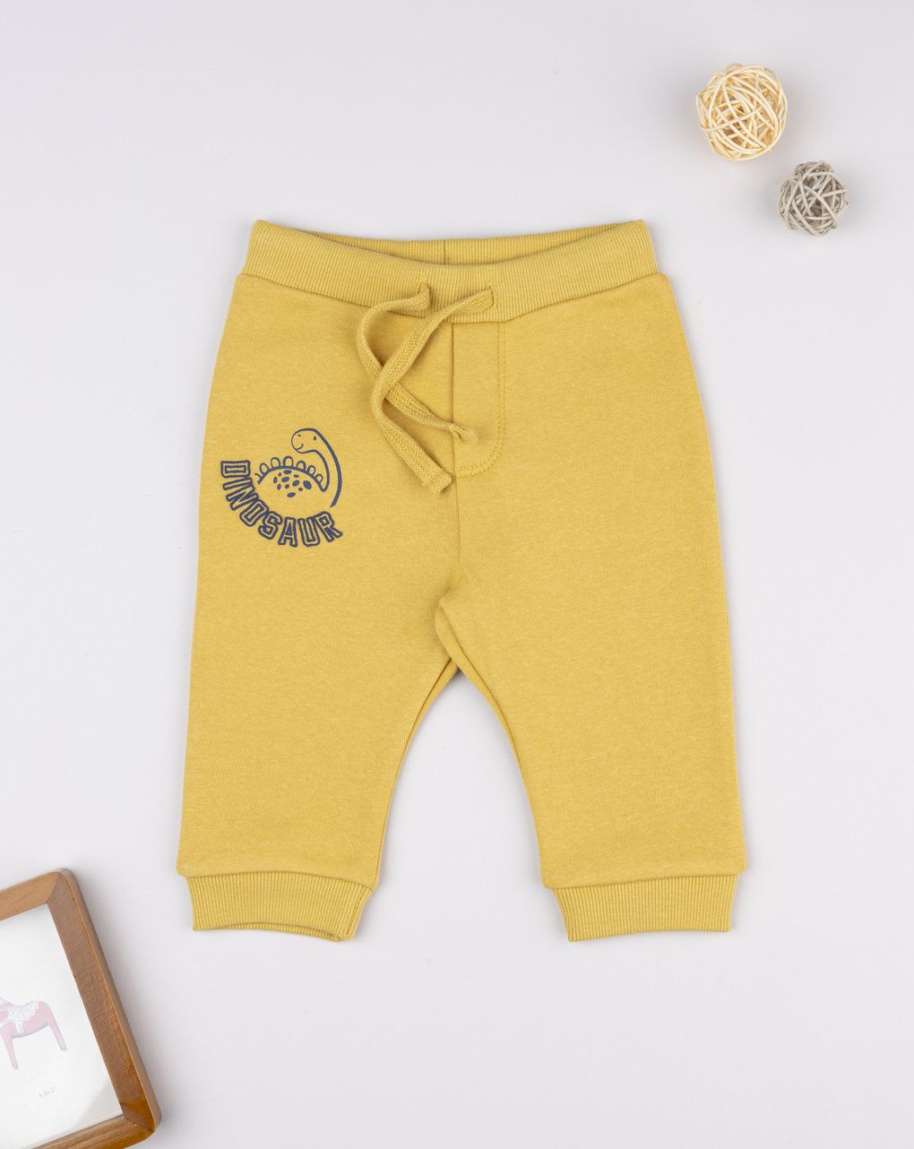 Pantalone felpato bimbo giallo “dinosaur” - immagine 2