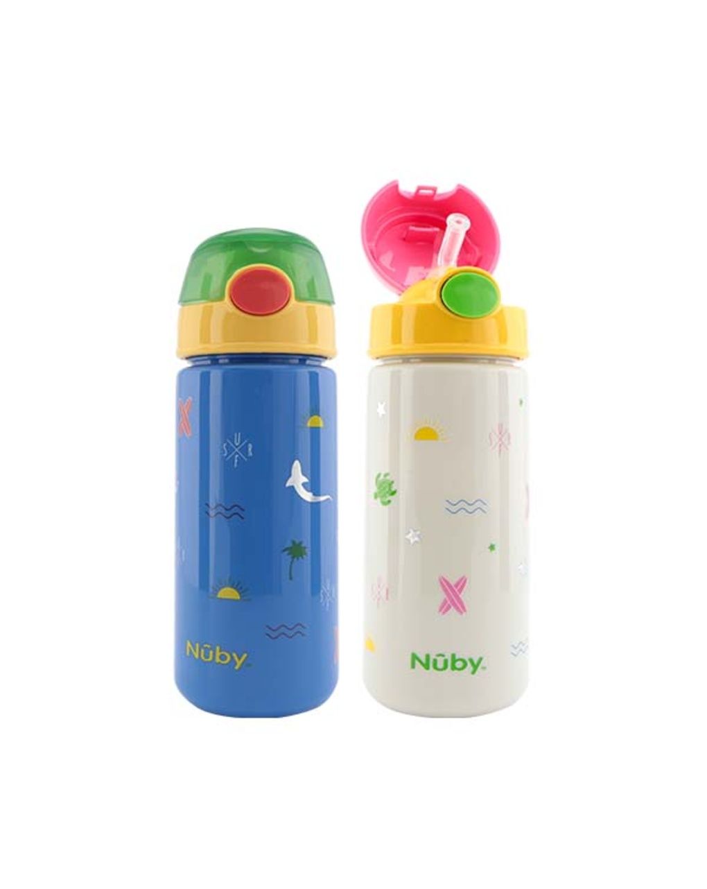 Tazza assortita a pressione con cannuccia morbida colori assortiti – 540ml – nuby - immagine 2