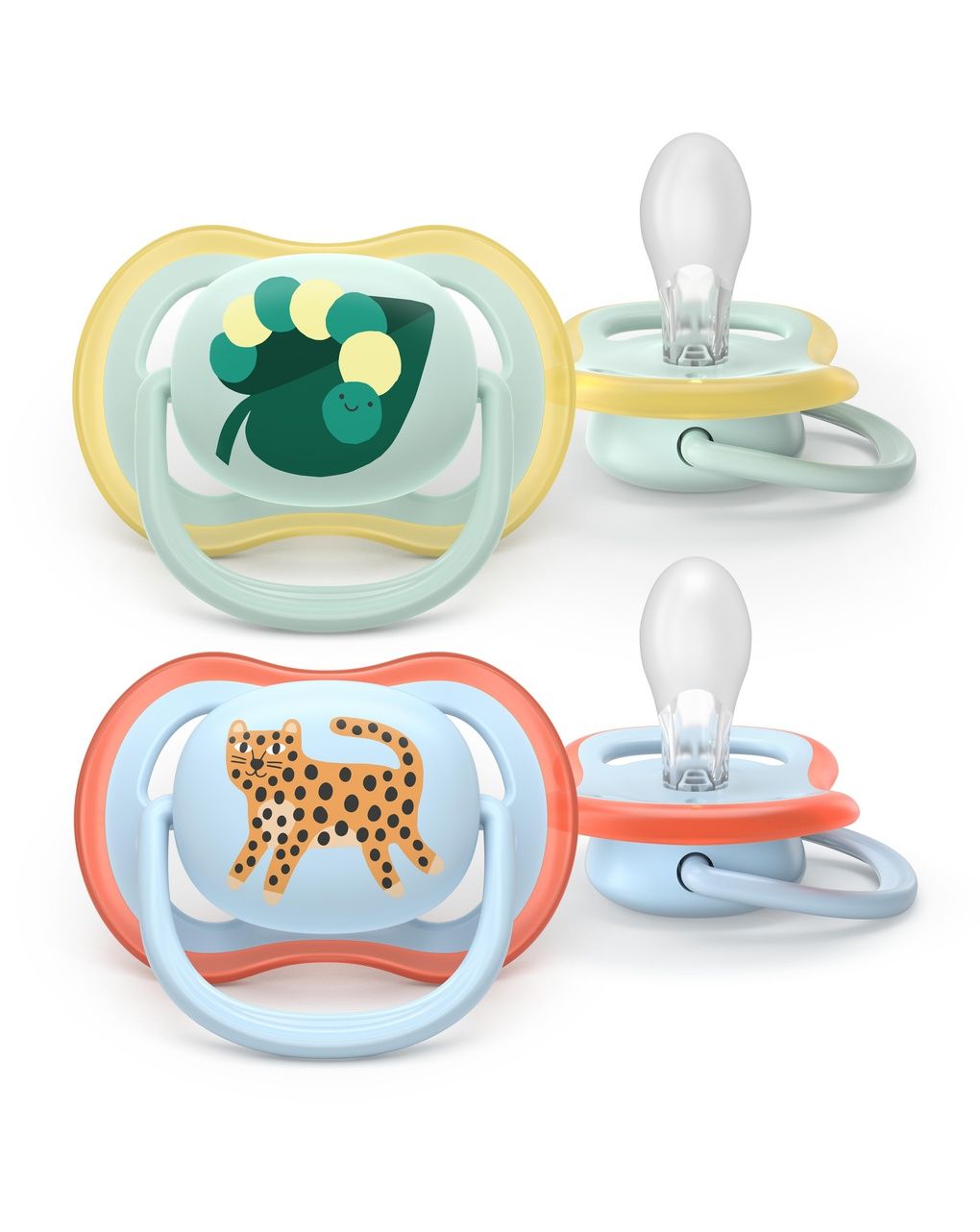 Succhietti ultra air 0-6m foglia e leopardo, a base vegetale – set da 2 ciucci – philips avent - immagine 3
