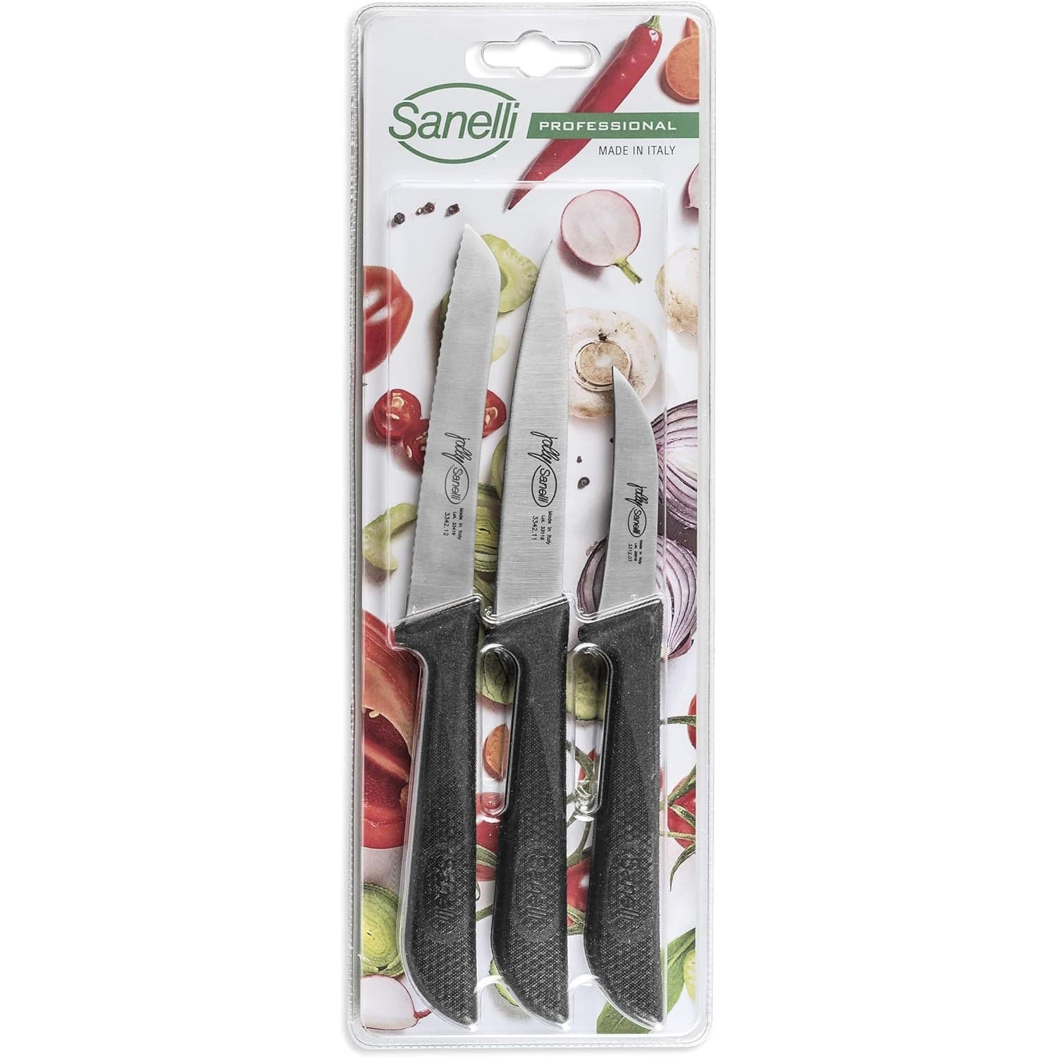 Sanelli coltello set 3 pz spelucchino verdura pomodoro Jolly - immagine 2