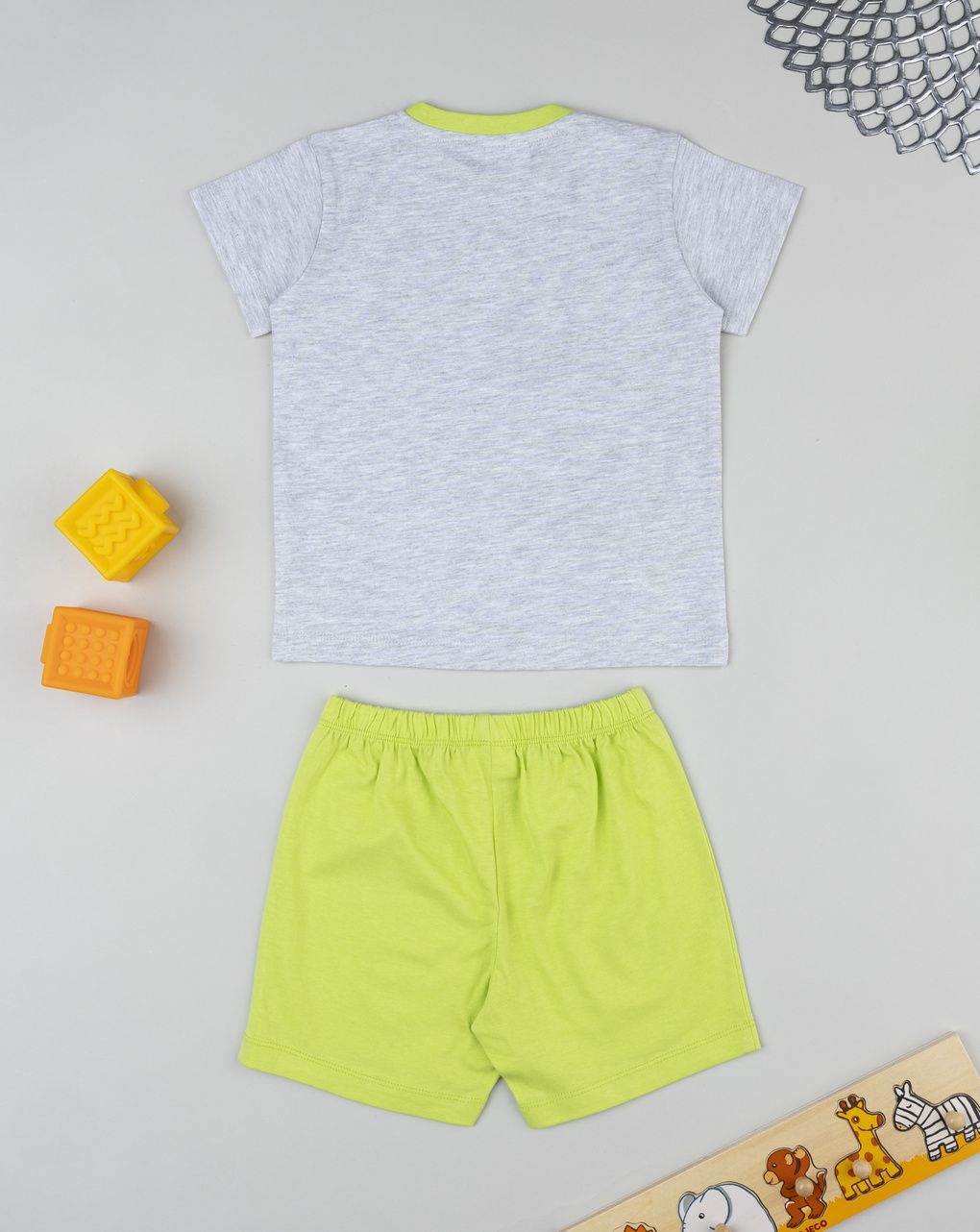 Pigiama bimbo grigio/verde - immagine 3