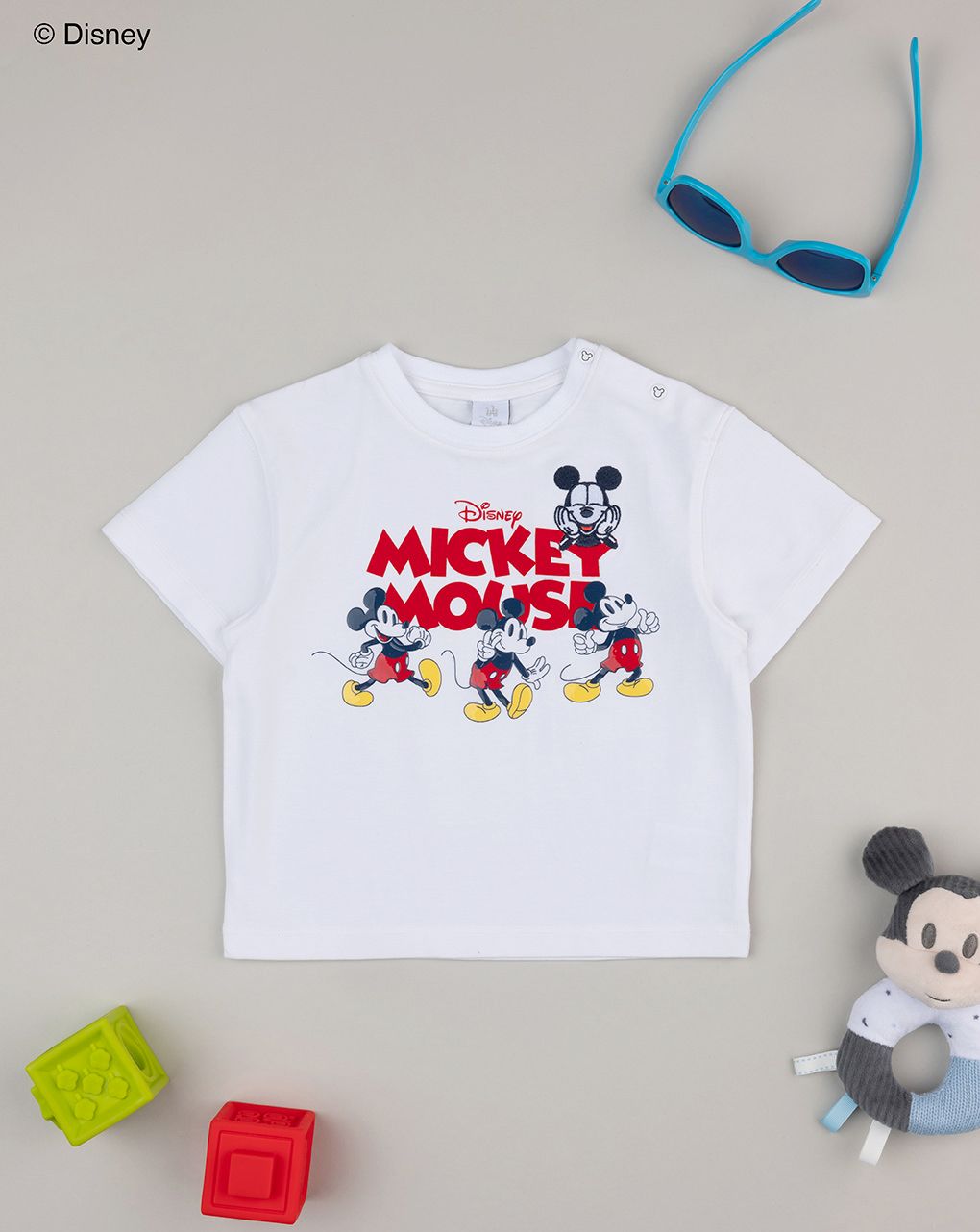 T-shirt bimbo mickey mouse bianca - immagine 2