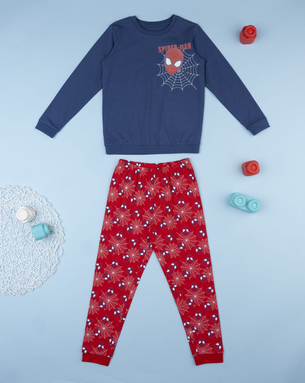 Pigiama bambino blu/rosso spiderman - immagine 2