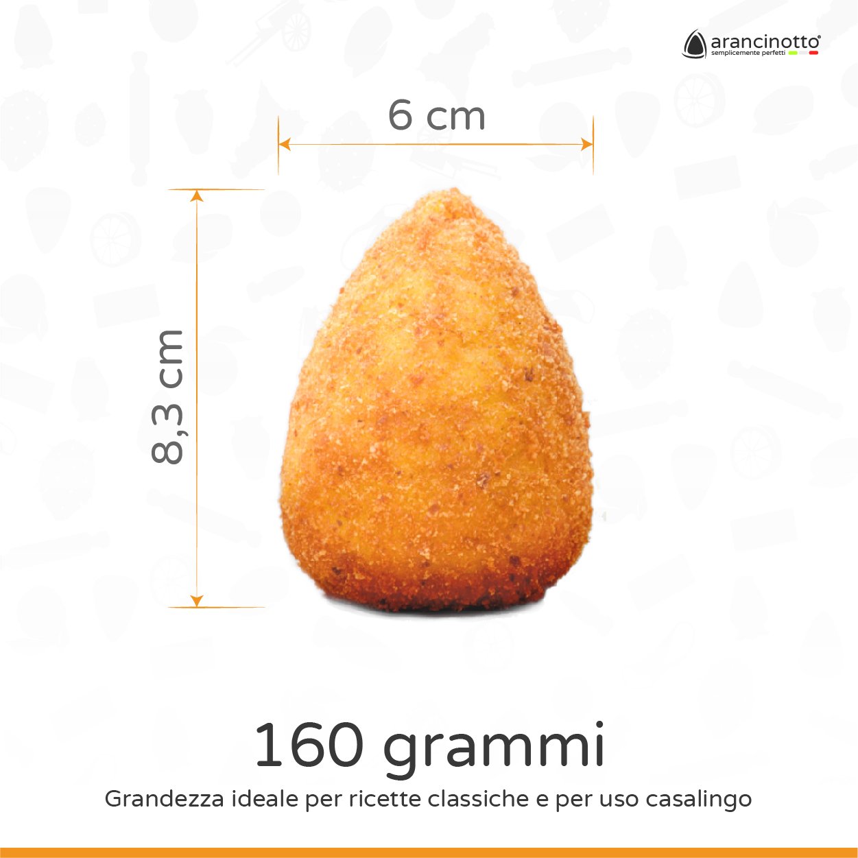 Cng lab Arancinotto stampo arancini slim 160 g o mini slim 80 g a punta o tondo - immagine 7