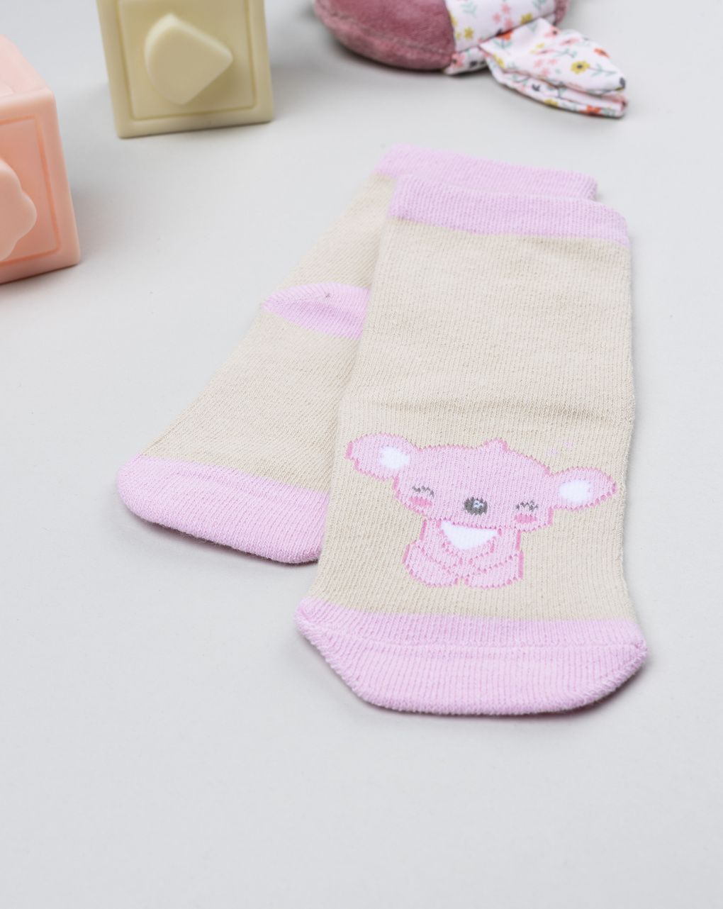 Antiscivolo bimba beige/rosa koala - immagine 4