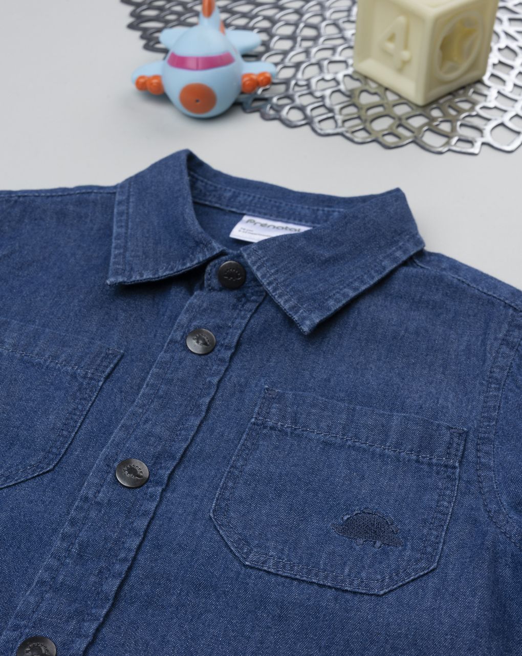 Camicia bimbo denim scuro - immagine 5