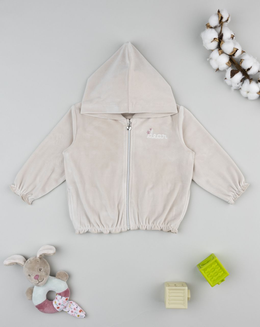 Felpa ciniglia bimba beige - immagine 2