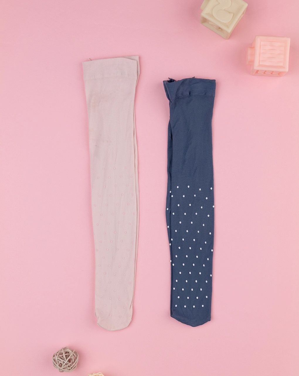 Pack 2 collant bimba rosa/blu allover - immagine 2