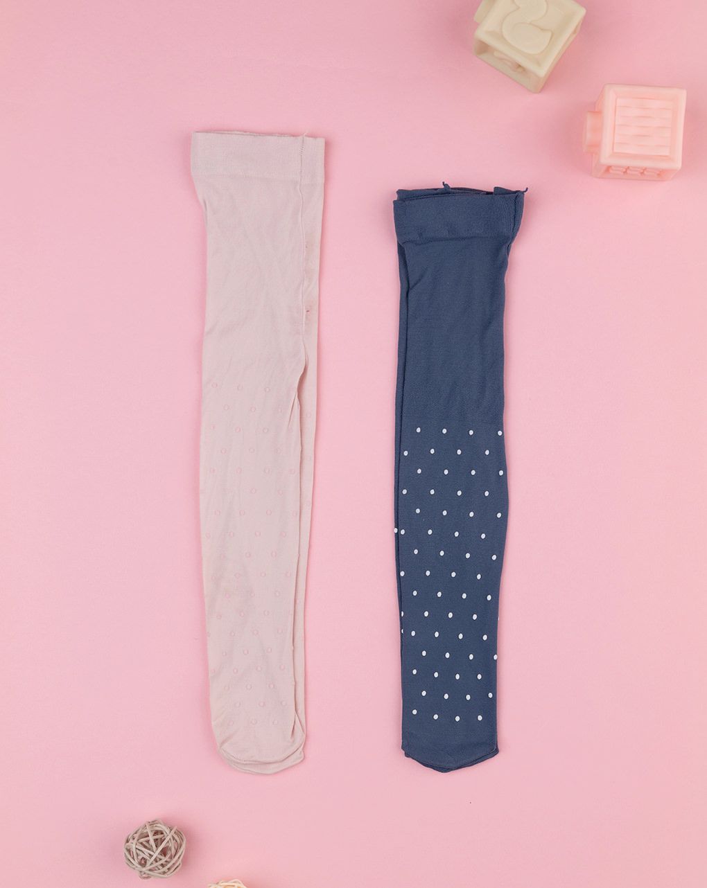 Pack 2 collant bimba rosa/blu allover - immagine 3