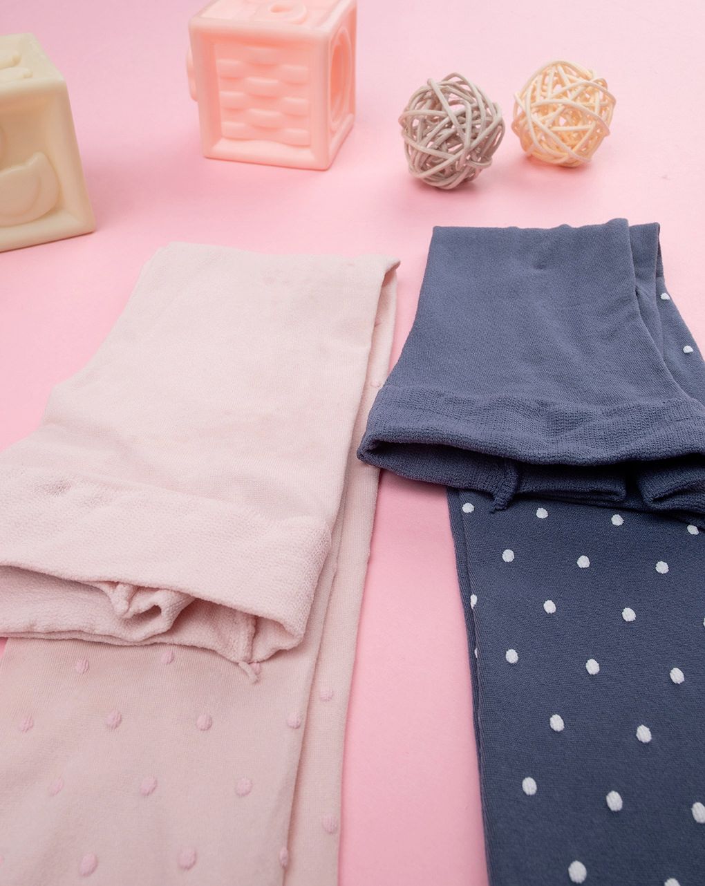 Pack 2 collant bimba rosa/blu allover - immagine 4