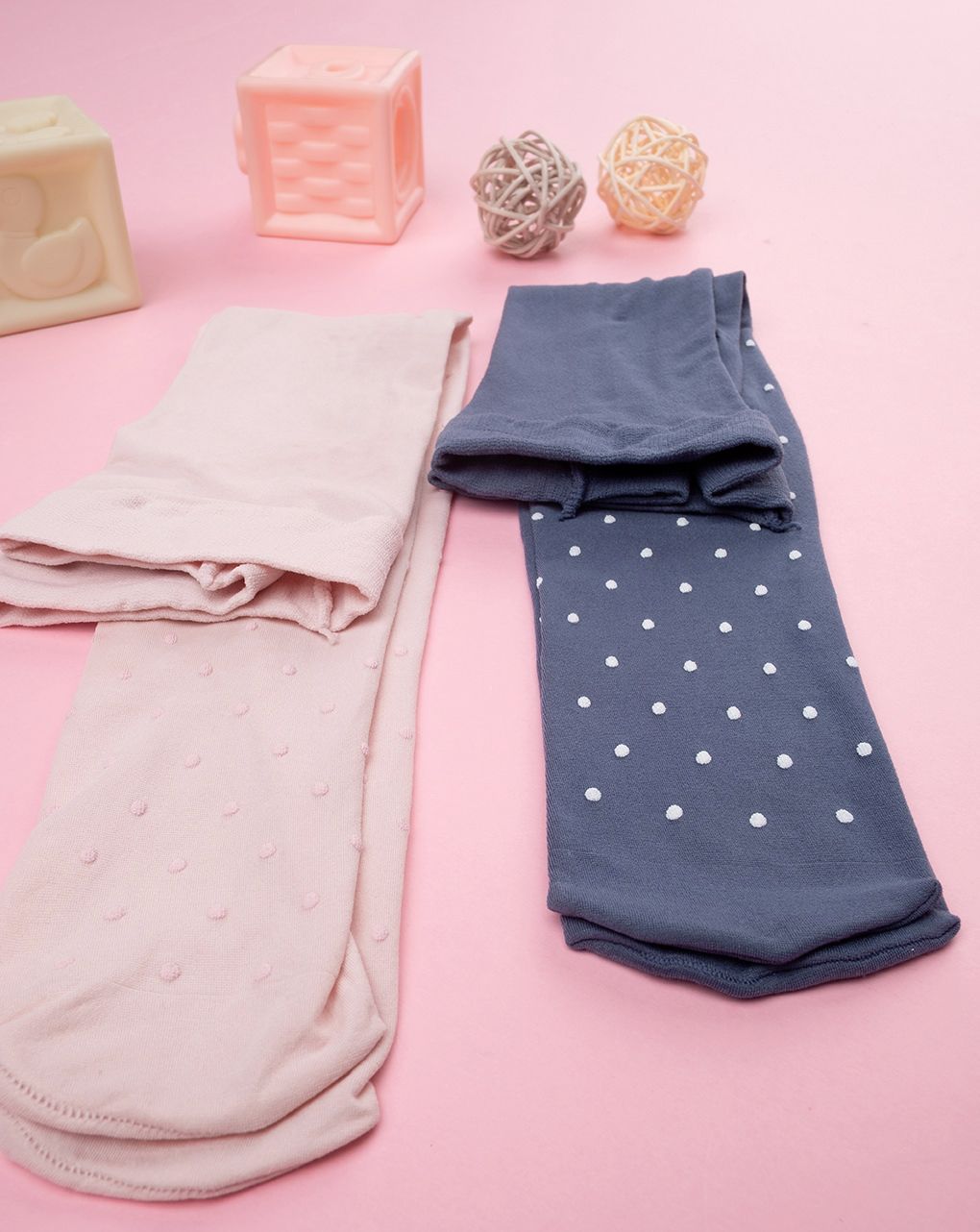 Pack 2 collant bimba rosa/blu allover - immagine 5