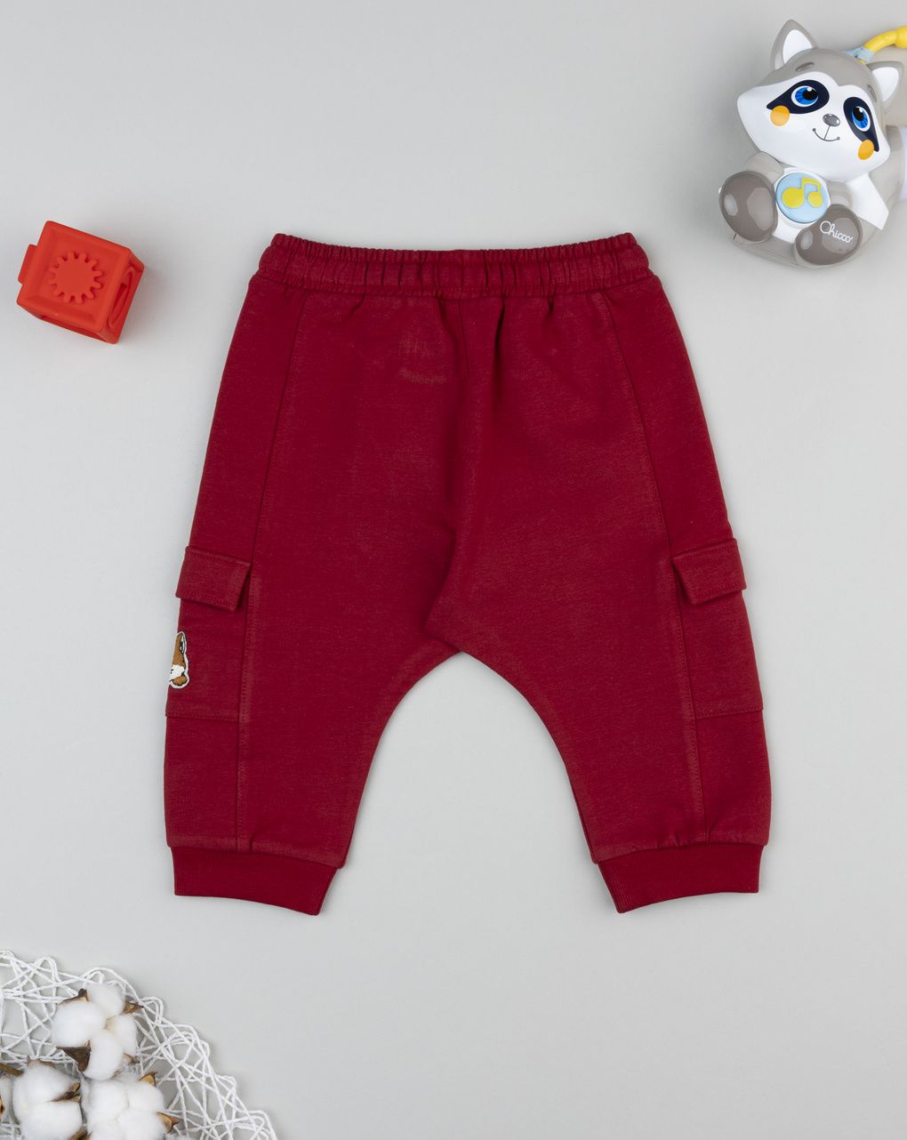 Pantalone felpato bimbo bordeaux - immagine 3