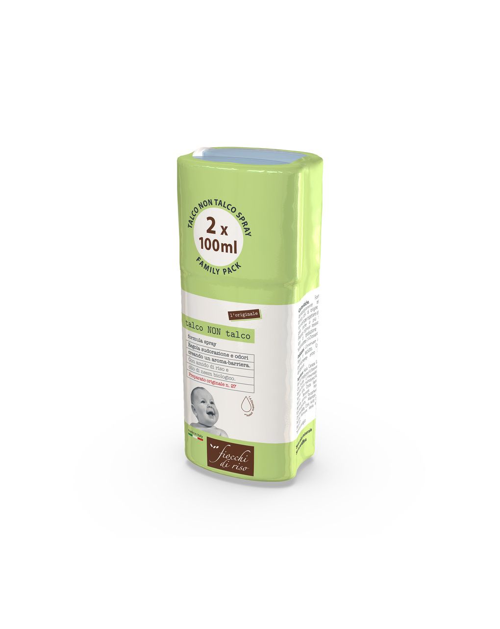 Bipacco spray talco non talco 100ml – fiocchi di riso - immagine 2