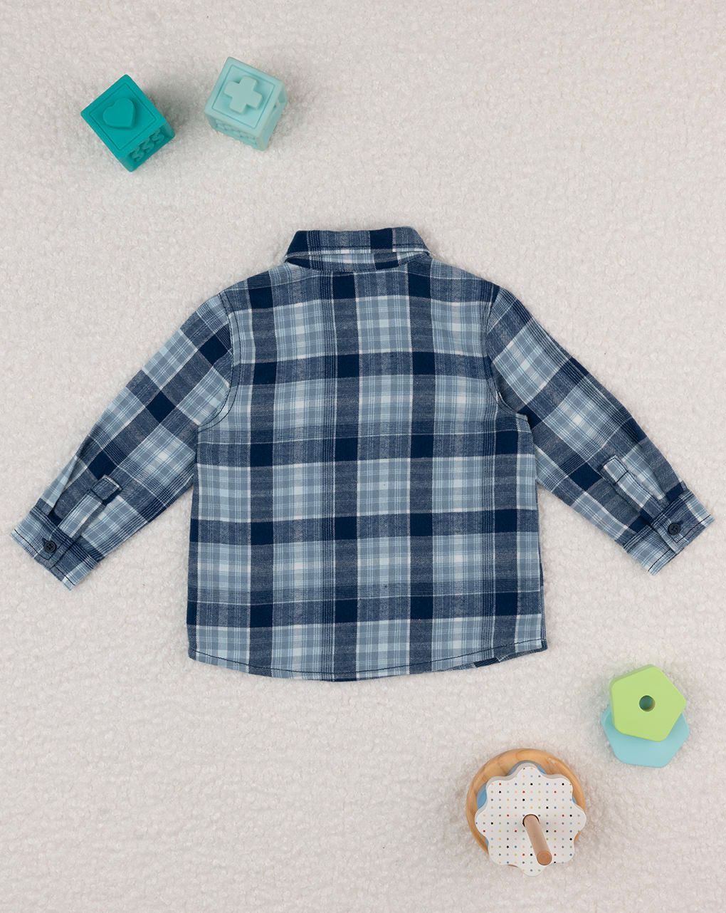 Camicia flanella bimbo blu - immagine 3