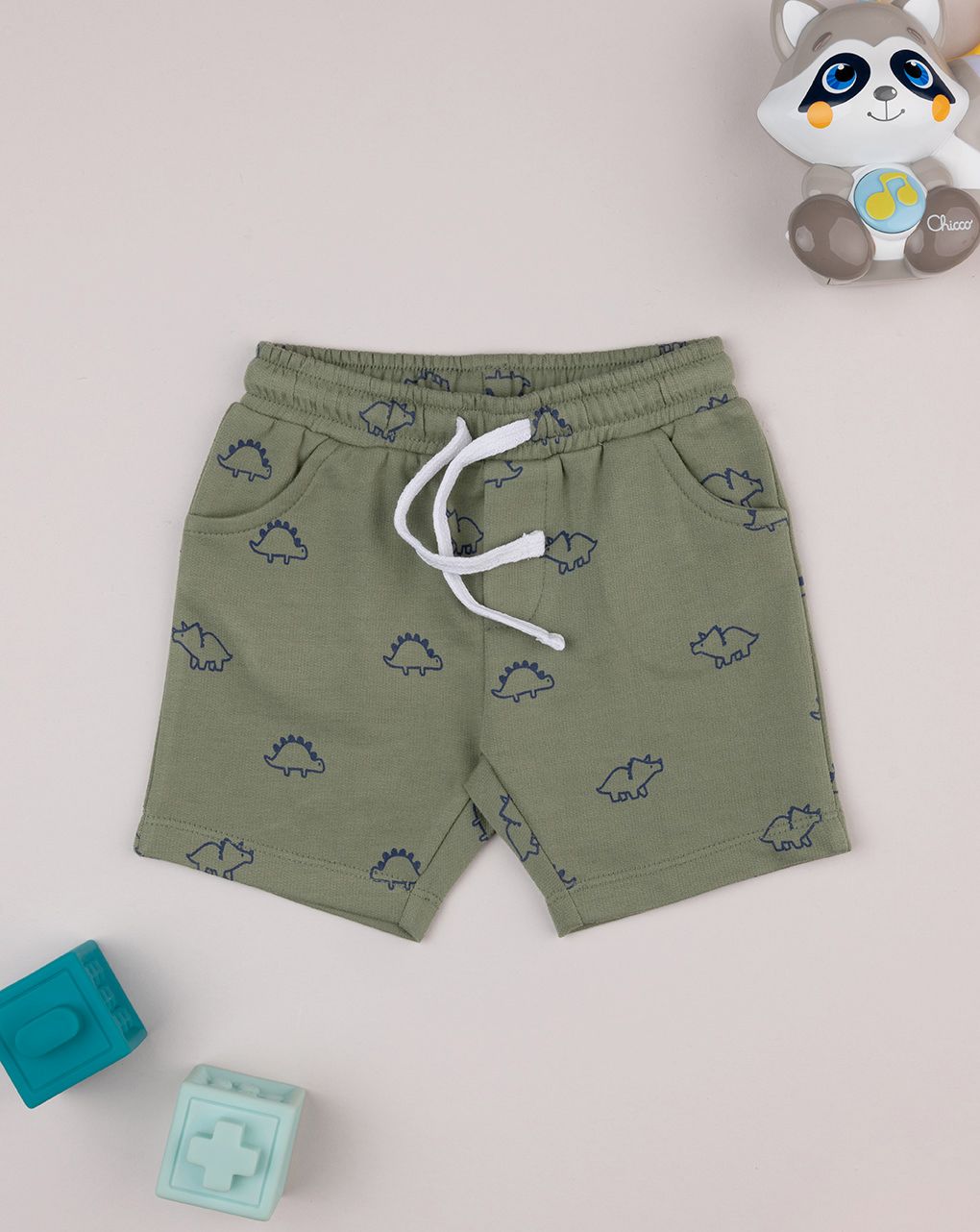 Shorts bimbo verde stampa allover - immagine 2