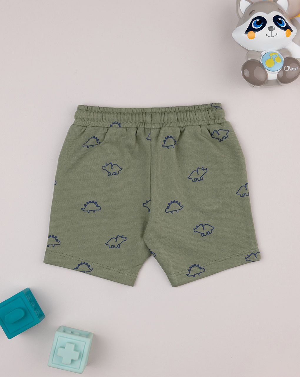 Shorts bimbo verde stampa allover - immagine 3
