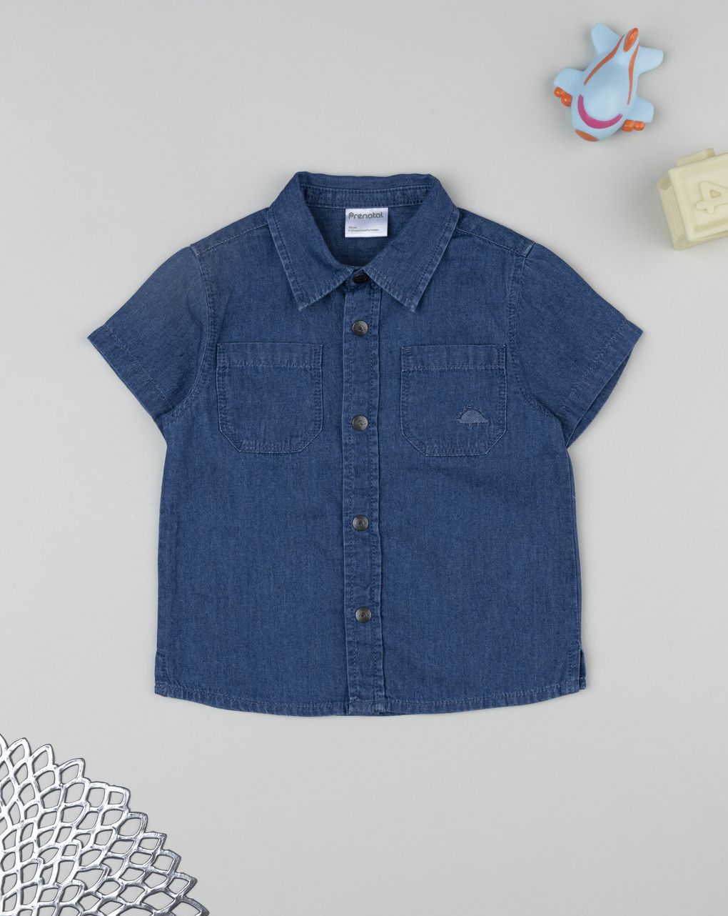 Camicia bimbo denim scuro - immagine 2
