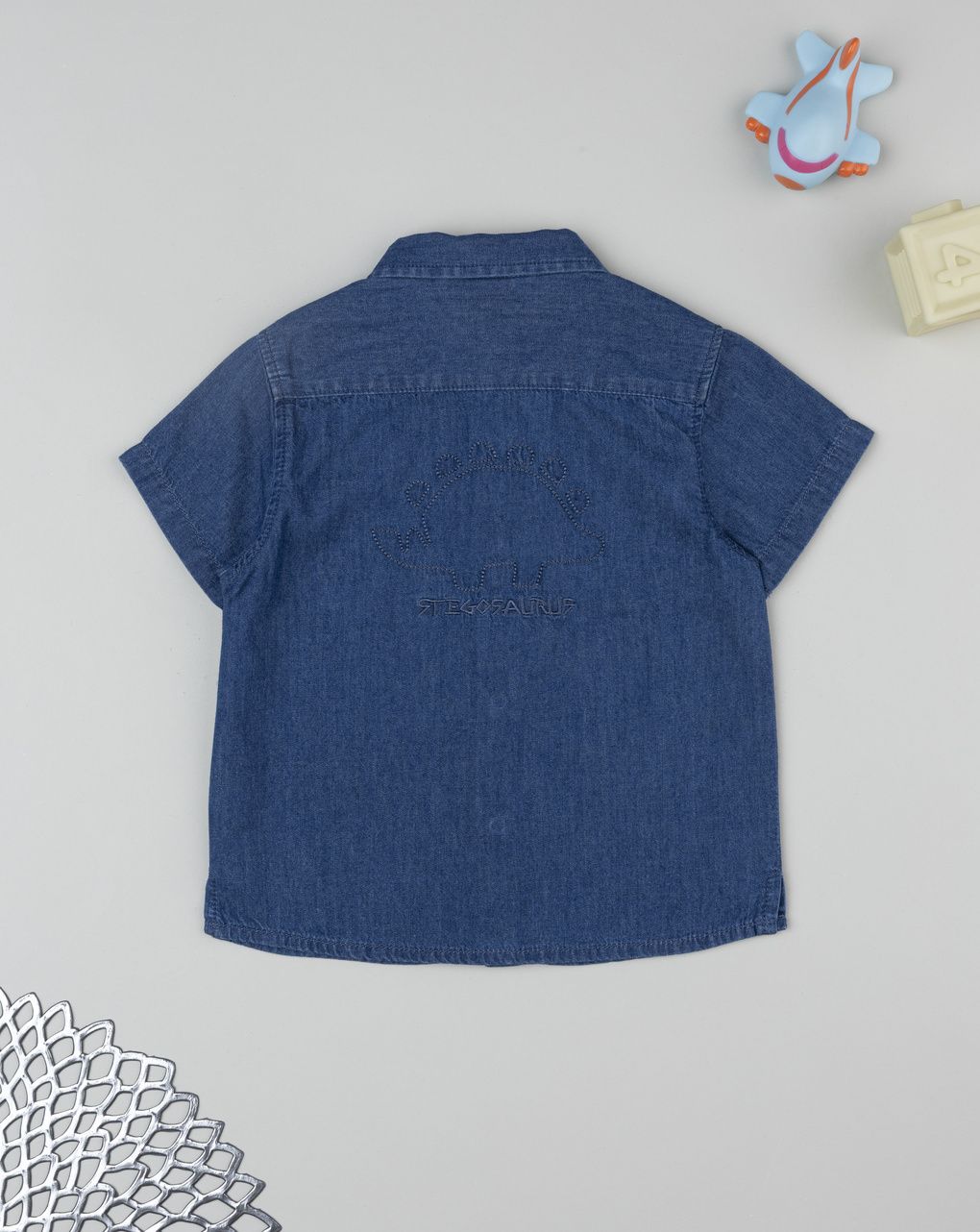 Camicia bimbo denim scuro - immagine 3
