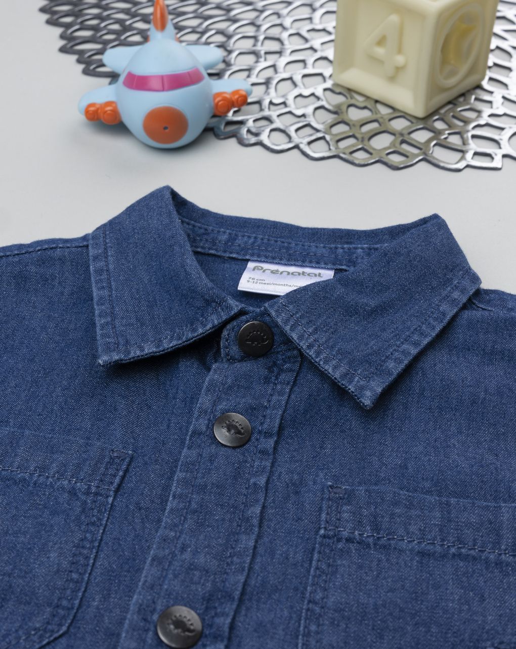 Camicia bimbo denim scuro - immagine 4